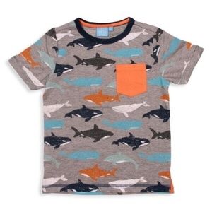 COPY - Bear Camp Baby/Toddler Boy's Aldo Whale Pocket Tee in Heather Grey 12-18M